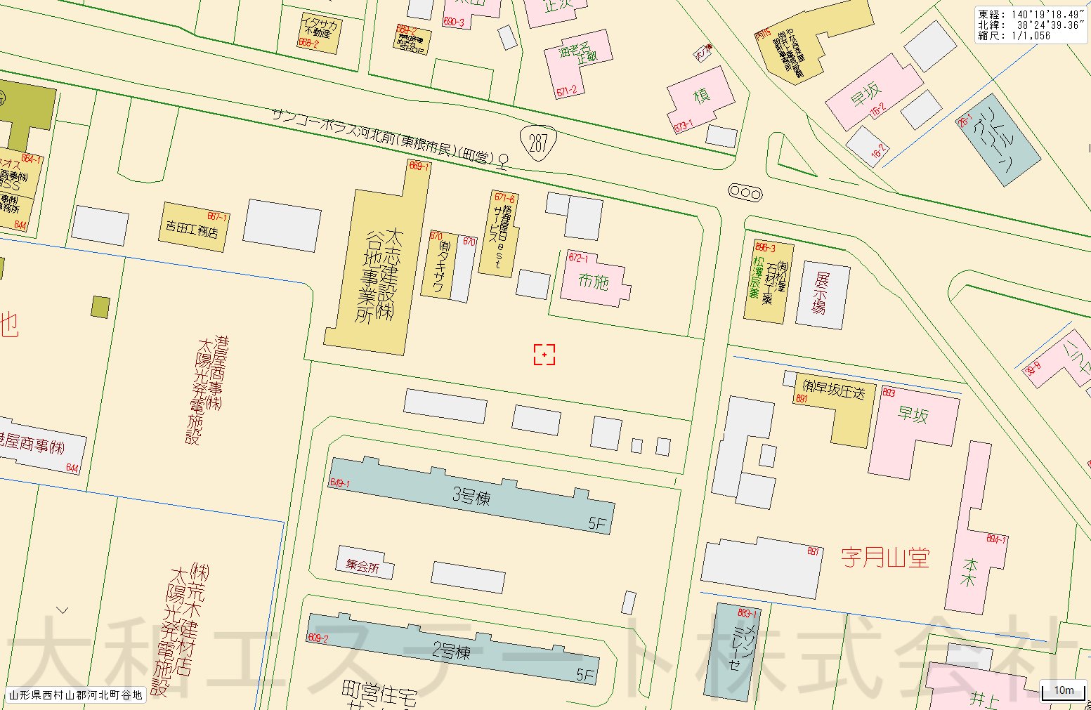河北町谷地字月山堂　土地